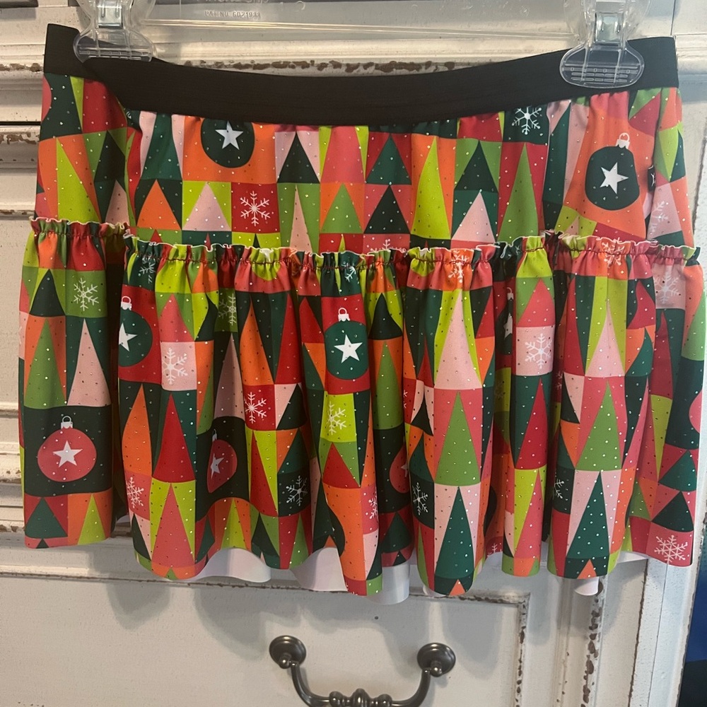 Red and Green Christmas Running Mini Skirt